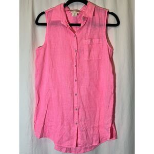 c&c California women's top Small button up collared sleeveless shirt‎ DD9
